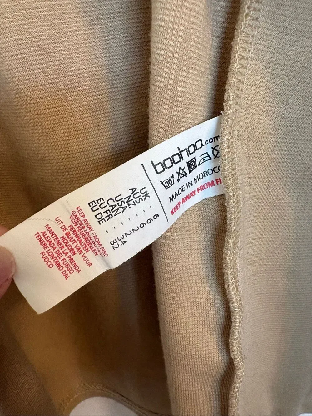 Boohoo Camel Tan Waterfall Draped Open Front Longline Cardigan Size 2